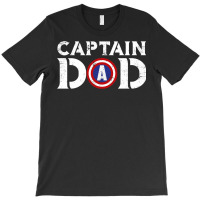 Captain Dad Fathers Shirt American Flag T-shirt | Artistshot