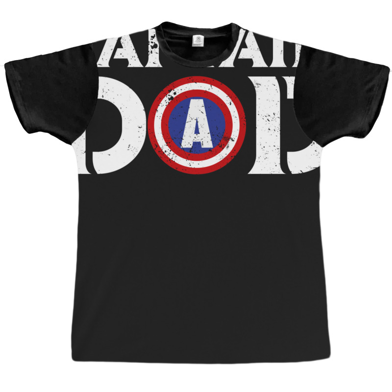 Captain Dad Fathers Shirt American Flag Graphic T-shirt | Artistshot