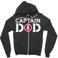 Captain Dad Fathers Shirt American Flag Zipper Hoodie | Artistshot