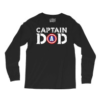 Captain Dad Fathers Shirt American Flag Long Sleeve Shirts | Artistshot