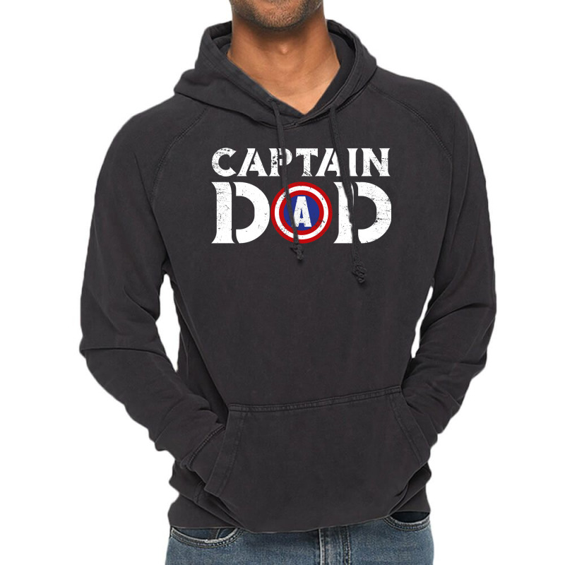 Captain Dad Fathers Shirt American Flag Vintage Hoodie | Artistshot