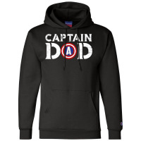 Captain Dad Fathers Shirt American Flag Champion Hoodie | Artistshot