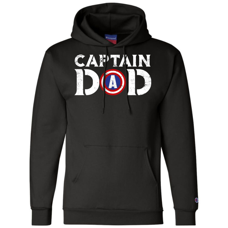 Captain Dad Fathers Shirt American Flag Champion Hoodie | Artistshot