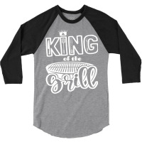 King Of The Grill Bbq Grilling Outdoor Cooking Quo 3/4 Sleeve Shirt | Artistshot