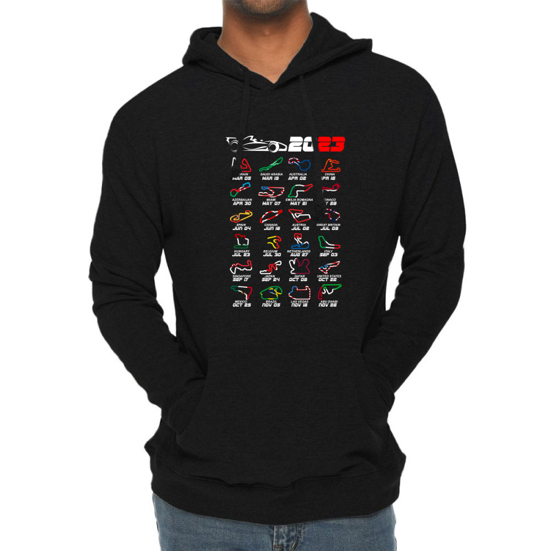 Calendar Formula Race Cars 2023 Circuits Colors Lightweight Hoodie | Artistshot