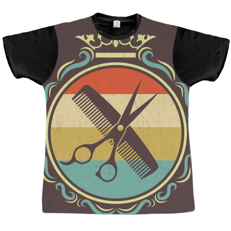 Vintage Retro Hairdresser Hairstylist Barber Music Graphic T-shirt by niventriskao | Artistshot