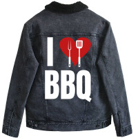 I Love Bbq Bbq Grill Unisex Sherpa-lined Denim Jacket | Artistshot