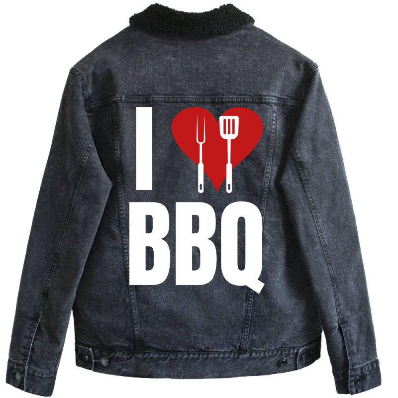 I Love Bbq Bbq Grill Unisex Sherpa-Lined Denim Jacket by strosesimonsf | Artistshot