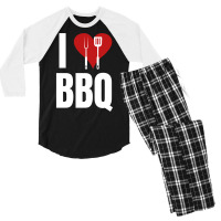 I Love Bbq Bbq Grill Men's 3/4 Sleeve Pajama Set | Artistshot