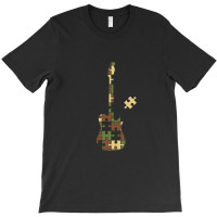 Camouflage Puzzle T-style Electric Guitar Silhouet T-shirt | Artistshot