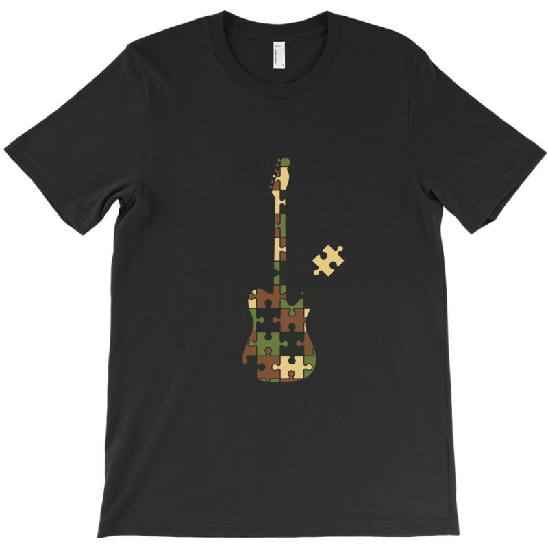 Camouflage Puzzle T-style Electric Guitar Silhouet T-shirt | Artistshot