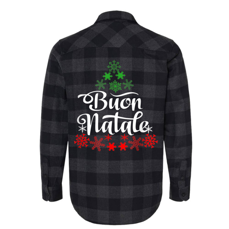 Italian Christmas Buon Natale Snowflake Italy Tree Flannel Shirt by voutsro | Artistshot