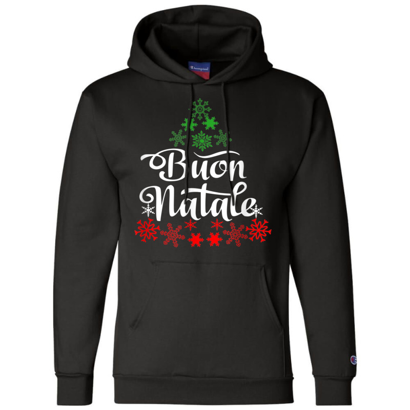 Italian Christmas Buon Natale Snowflake Italy Tree Champion Hoodie by voutsro | Artistshot