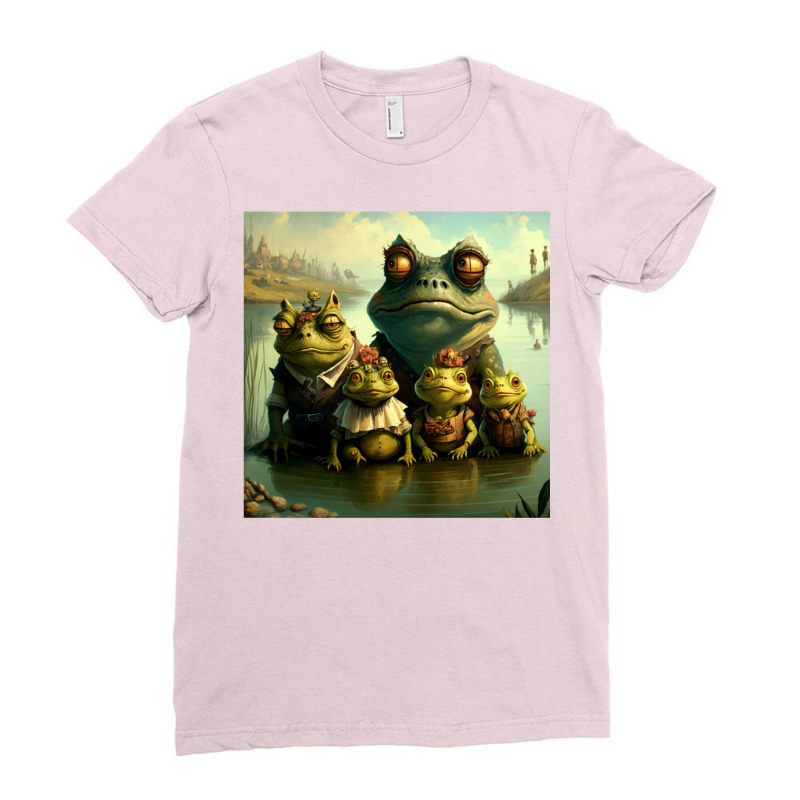 Bullywug Family   Fantasy Creature Monster Animal Ladies Fitted T-Shirt by cobelldanishr | Artistshot