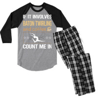 If It Involves Coffee Baton Twirling Twirl Twirler Men's 3/4 Sleeve Pajama Set | Artistshot