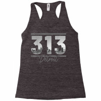 Detroit 313 Area Code Skyline Michigan Vintage T S Racerback Tank | Artistshot