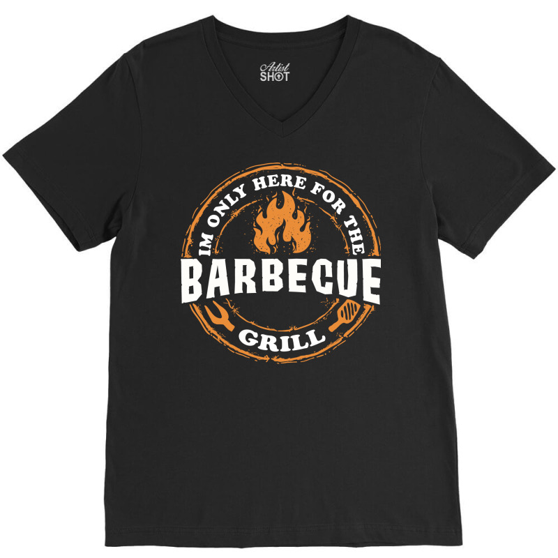 Im Only Here For Bbq 70s V-Neck Tee by strosesimonsf | Artistshot