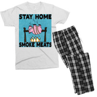 Stay Home Smoke Meats Blue Men's T-shirt Pajama Set | Artistshot