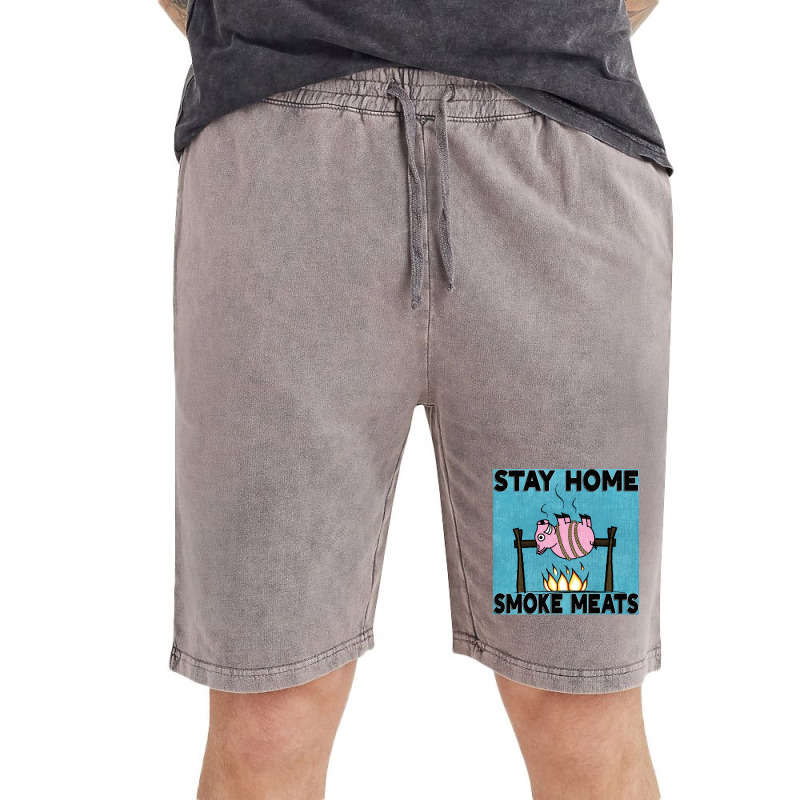 Stay Home Smoke Meats Blue Vintage Short by strosesimonsf | Artistshot