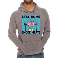 Stay Home Smoke Meats Blue Vintage Hoodie | Artistshot