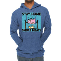 Stay Home Smoke Meats Blue Lightweight Hoodie | Artistshot