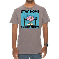 Stay Home Smoke Meats Blue Vintage T-shirt | Artistshot