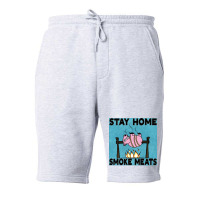 Stay Home Smoke Meats Blue Fleece Short | Artistshot