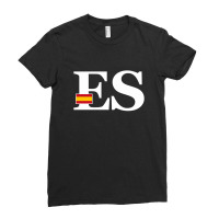 Spain Flag And Country Initials Ladies Fitted T-shirt | Artistshot