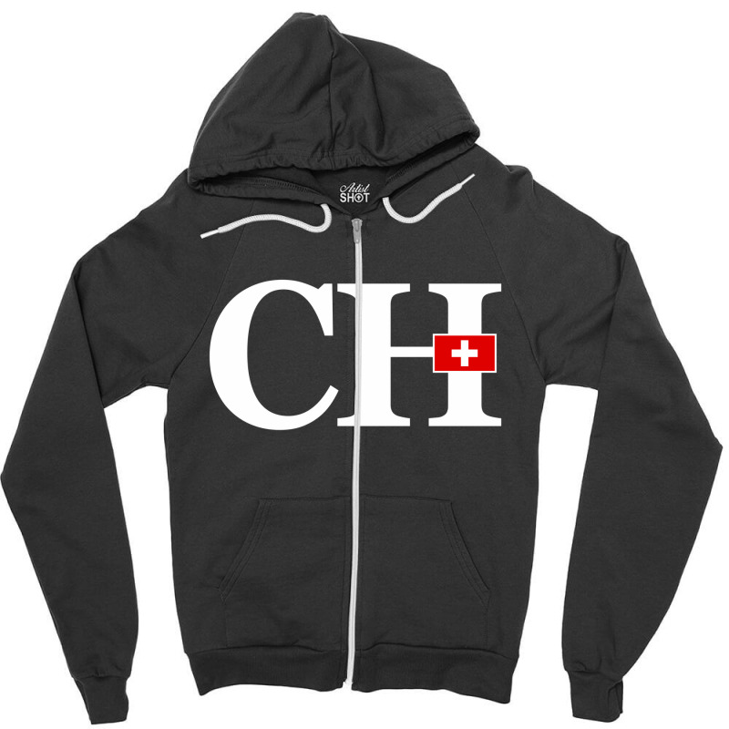 Switzerland Flag And Country Initials Zipper Hoodie by cidolopez | Artistshot