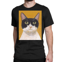 Andy Turner Original Black And White Cat Portrait Classic T-shirt | Artistshot