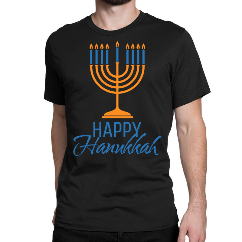 Happy Hanukkah Shirt Women Men Kids Jewish Menorah Classic T-shirt | Artistshot