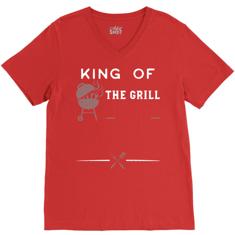 King Of The Grill Yellow V-Neck Tee by strosesimonsf | Artistshot