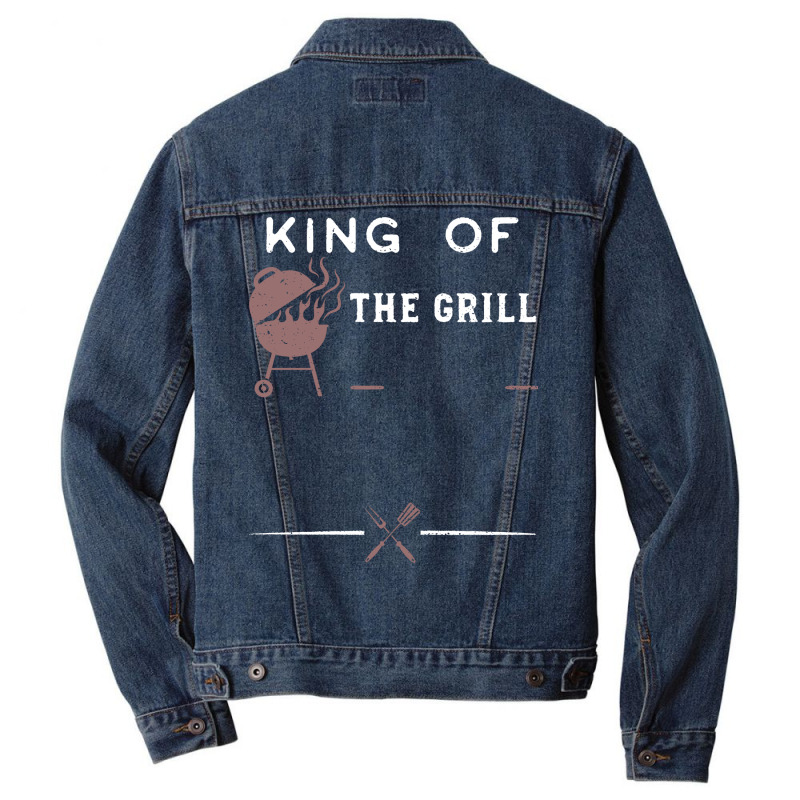 King Of The Grill Yellow Men Denim Jacket by strosesimonsf | Artistshot