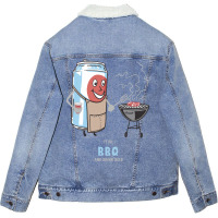 Yeah I Bbq And Drink Beer Cute Novelty Happy Humor Unisex Sherpa-lined Denim Jacket | Artistshot