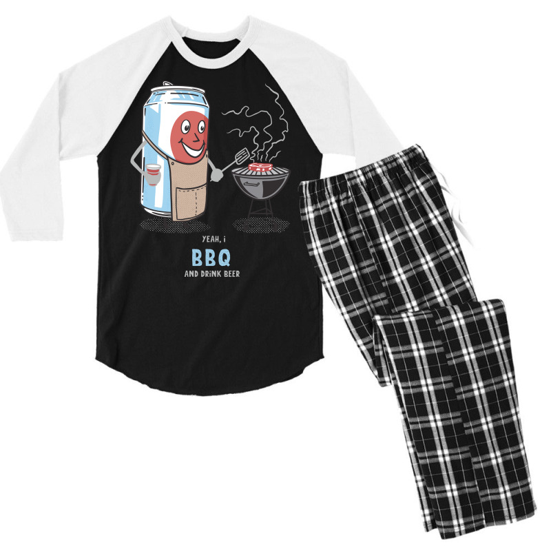 Yeah I Bbq And Drink Beer Cute Novelty Happy Humor Men's 3/4 Sleeve Pajama Set by strosesimonsf | Artistshot