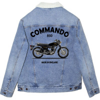 Classic Commando 850 Motorcycle Unisex Sherpa-lined Denim Jacket | Artistshot