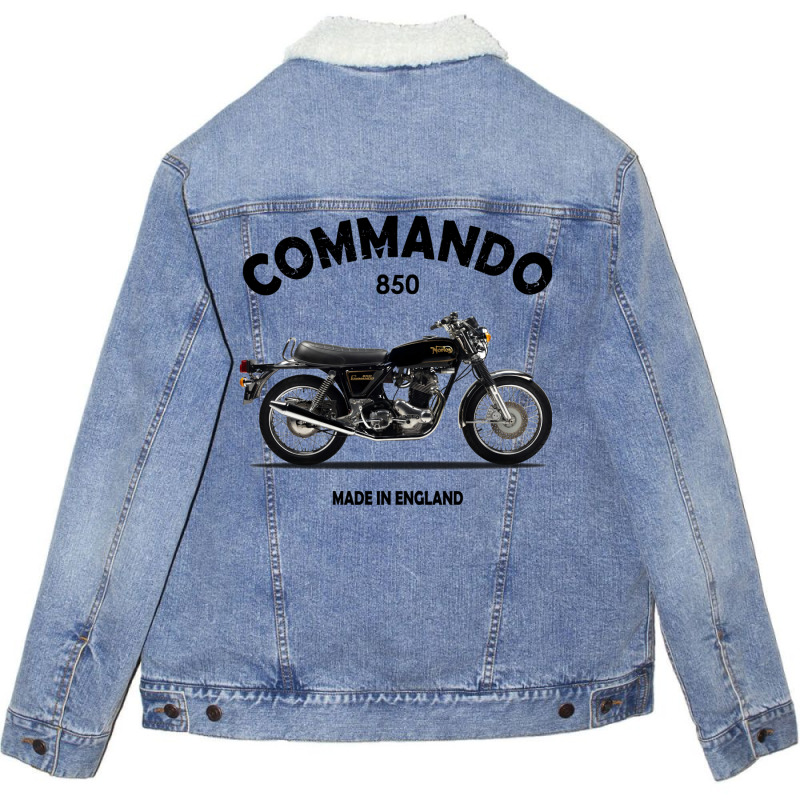 Classic Commando 850 Motorcycle Unisex Sherpa-Lined Denim Jacket by caplessoroan | Artistshot