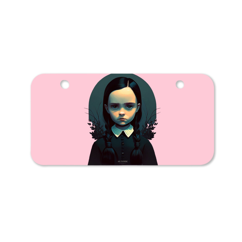 Sad Lonely Girl   Wednesday   Vector Art Bicycle License Plate | Artistshot