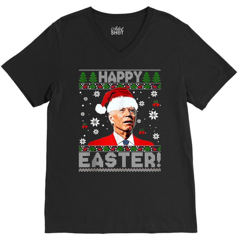 Funny Joe Biden Happy Easter Ugly Christmas Tank T V-neck Tee | Artistshot