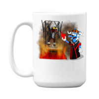 Itchy And Scratchy And The Temple Of Doom   Grey 15 Oz Coffee Mug | Artistshot