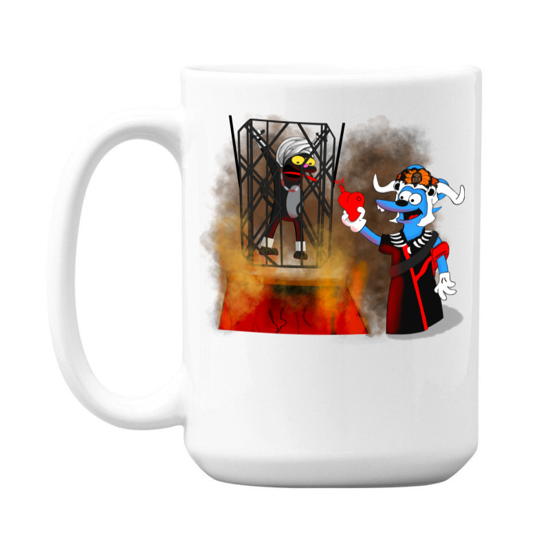 Itchy And Scratchy And The Temple Of Doom   Grey 15 Oz Coffee Mug | Artistshot