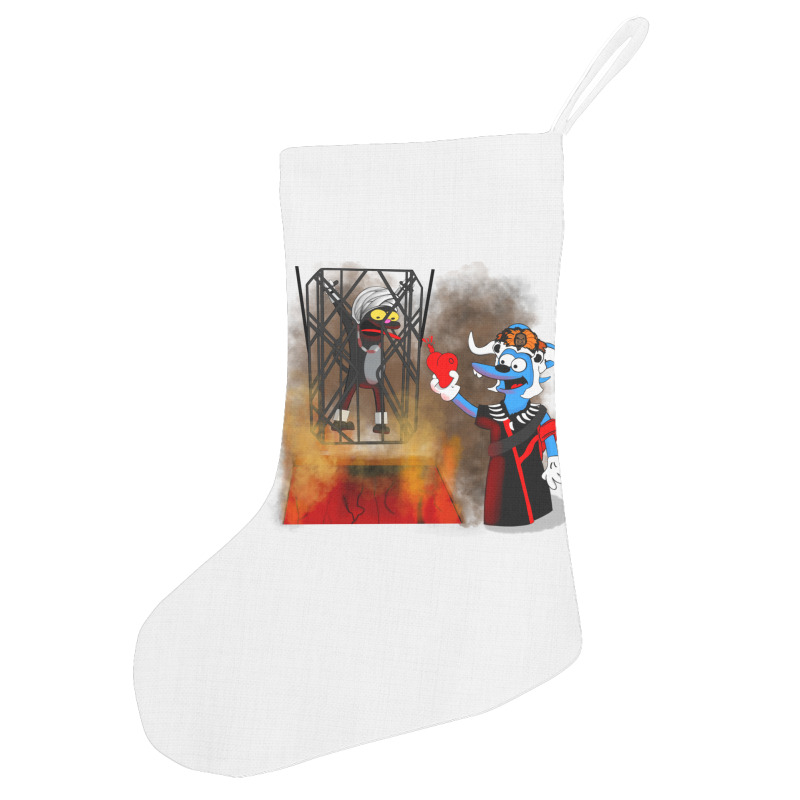 Itchy And Scratchy And The Temple Of Doom   Grey Holiday Stocking | Artistshot