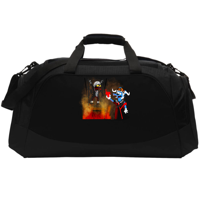 Itchy And Scratchy And The Temple Of Doom   Grey Active Duffel | Artistshot