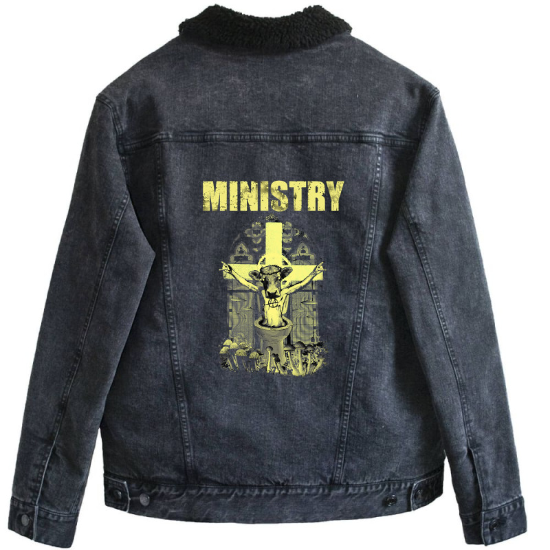 Ministry – Holy Cow 1 Unisex Sherpa-lined Denim Jacket | Artistshot