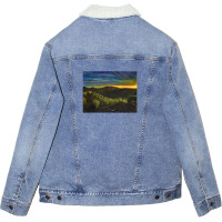 Desert Sunset Unisex Sherpa-lined Denim Jacket | Artistshot