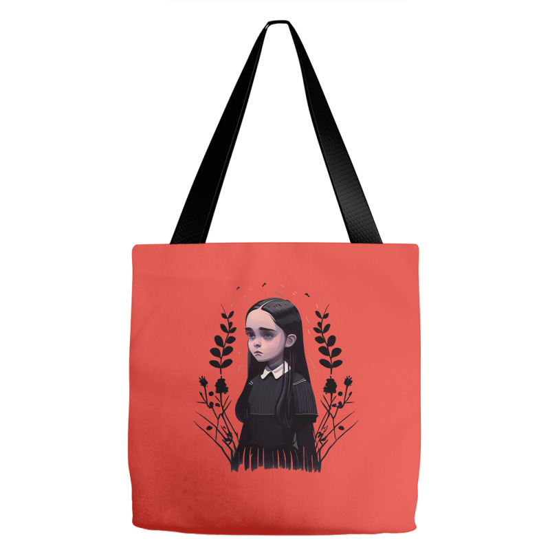 Sad Lonely Girl And Flowers   Wednesday   Vector A Tote Bags | Artistshot