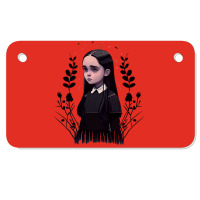 Sad Lonely Girl And Flowers   Wednesday   Vector A Motorcycle License Plate | Artistshot