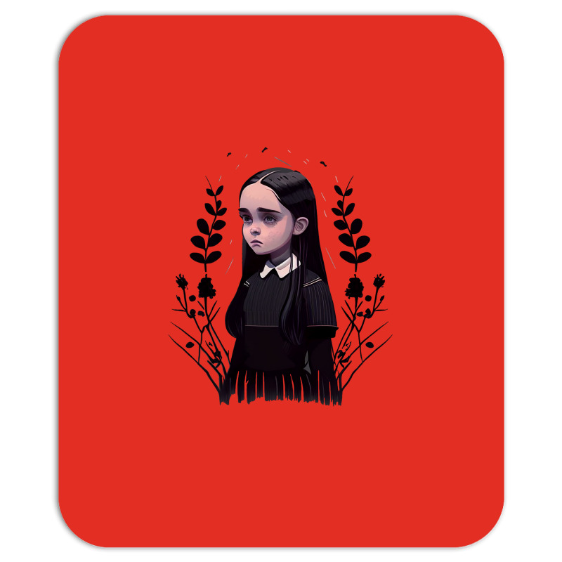 Sad Lonely Girl And Flowers   Wednesday   Vector A Mousepad | Artistshot