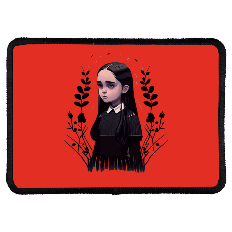 Sad Lonely Girl And Flowers   Wednesday   Vector A Rectangle Patch | Artistshot