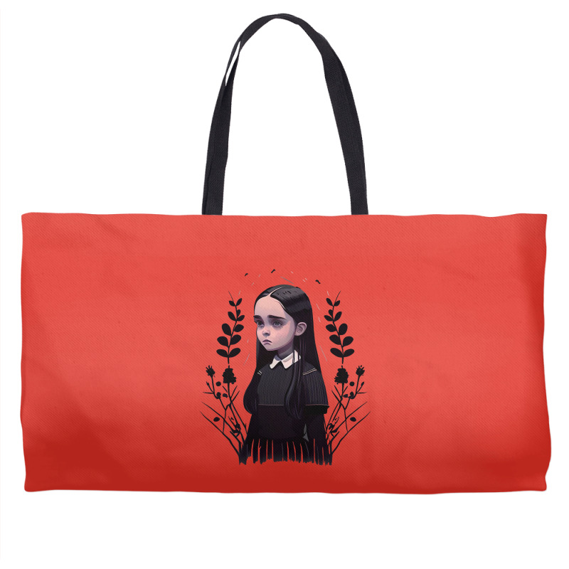 Sad Lonely Girl And Flowers   Wednesday   Vector A Weekender Totes | Artistshot